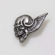 (KB706) Wholesale 50pc 1-1/8'' (3.0cm) Winged Skull Concho Left Face Western Concho Antique-Silver 2024 - buy cheap