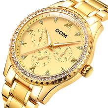 DOM Mens Luxury Brand Gold Watches Men Quartz Date Clock Man Waterproof Fashion Business Dress Stainless Steel Wrist watch 2024 - buy cheap
