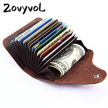 ZOVYVOL 2020 Men And Women Genuine Leather Unisex Business Card Holder Wallet Bank Credit Card Case ID Holders Women Purse 2024 - buy cheap