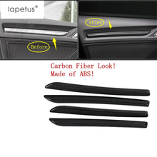 Аксессуары Lapetus подходят для Audi A3 V8 2014-2019 подлокотник на внутреннюю сторону двери декоративная накладка молдинга комплект обшивки из углеродного волокна ABS 2024 - купить недорого