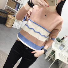 edition striped sweater sets loose long-sleeved round collar web celebrity sweater female render unlined upper garment 2024 - buy cheap