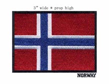 Noruega 3 "wide patch bordado bandeira para o ferro em apliques bordados/ferro de passar roupa/Uma cruz branca azul 2024 - compre barato