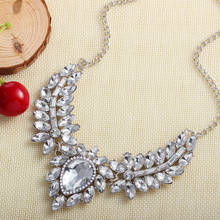 Wholesale Vintage Jewelry Clear Crystal Flower Chokers Necklace Women Elegant Statement Necklaces & Pendants 2024 - buy cheap