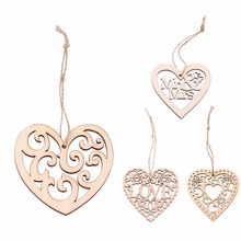 10pcs Wooden Love Heart Shapes Wedding Decoration Birthday Party Hanging Ornament Christmas Pendant Craft Supplies 2024 - buy cheap