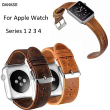 Pulsera de piel auténtica para Apple Watch, serie 4/3/2/1, correa de cuero de 42mm y 38mm para Apple Watch, pulsera de 40mm y 44mm 2024 - compra barato