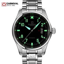 Luminous waterproof automatic mechanical watches men full steel leather strap fashion casual luxury brand men watch clock montre 2024 - buy cheap