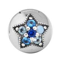 100% 925 Sterling Silver Multi-Colored Crystals Bright Star Clip Charm Beads Fits Original Bracelet Women Silver 925 Jewelry 2024 - buy cheap