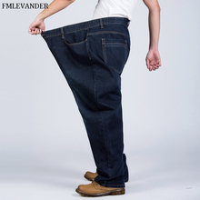 Джинсы мужские прямые свободного покроя, Брендовые брюки из денима, большие размеры 46 48 50 52 2024 - купить недорого