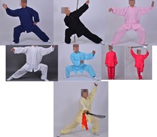 7colors UNISEX top quality tai chi uniforms kung fu clothing martial arts suits blue/black/yellow/pink/rose 2024 - buy cheap