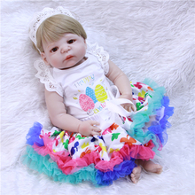 55cm Full Silicone Body Reborn Baby Doll Toy For Girl Vinyl Newborn Princess Babies Bebe Bathe Accompanying Toy Birthday Gift 2024 - buy cheap