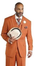 Fashionable One Button Orange Groom Tuxedos Groomsmen Peak Lapel Mens Suits Blazers (Jacket+Pants+Vest+Tie) W:993 2024 - buy cheap