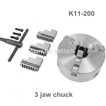 Mandril de torno CNC de 3 mordazas, autocentrado, 8 ", K11-200, 200mm, 3 mandíbulas, para máquina de perforación, con llave y tornillos, nuevo 2024 - compra barato