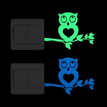Cartoon Owl Switch Sticker Glow in the Dark Wall Sticker Kids Room DIY Decoration Decals Children Home Decor Luminous Sticker 2024 - buy cheap
