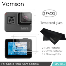 Vamson for GoPro Hero 7 6 Hero 5 Action Video Camera Tempered Glass Lens/Screen Protector Accessories +Lens Cover VP710G 2024 - buy cheap