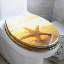 UVO tipo universal Engrossar resina Slow-Perto da tampa de assento do toalete da Resina, Ocean Beach Pintura art tampão do vaso de resina tampa de assento, J18012 2024 - compre barato