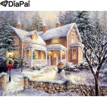 DIAPAI Алмазная картина "Дом снеговика вид" вышивка крестом на заказ фото алмаз, вышивка квадратными круглыми настенный Декор для дома A26607 2024 - купить недорого
