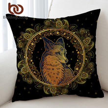 BeddingOutlet Golden Fox Cushion Cover Animal Stars Pillowcase Paisley Throw Cover Leaf Leaves Flower Decorative Pillow Cover 2024 - buy cheap