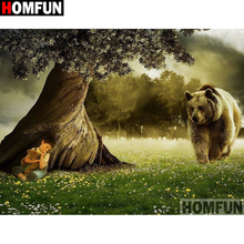 HOMFUN Full Square/Round Drill 5D DIY Diamond Painting "Bear boy tree" Embroidery Cross Stitch 5D Home Decor A15831 2024 - buy cheap