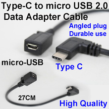 bending Type-C to Micro-USB Female convertor Cable 90 Degree Right Angled bend elbow bent crooked connector adapter 2024 - buy cheap