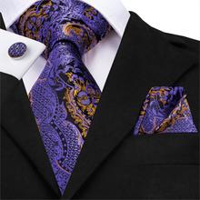 SN-3210 Silk Wedding Men Tie violet Necktie Handkerchief Set Woven Pocket Square Party Wedding Men's Fashion Purple Neck Tie 2024 - buy cheap