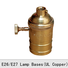 Vintage Edison Bulb Lamp Holder Copper Retro Gold Knob Switch Lamp Socket E26E27 UL Top Quality Pendant Lamp Bases 2PCS/Lot 2024 - buy cheap