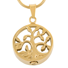 IJD8107 Stainless Steel Gold Tree of Life Cremation Keepsake Memorial Urn Locket Necklace Jewelry 2024 - buy cheap