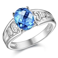 Anel de prata com zircônio marítimo azul-marinho, elegante, presente feminino e masculino, joias de prata para mulheres,/yytrathyxx lyxvvazj 2024 - compre barato
