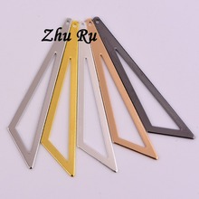 3pcs ZHU RU 70mm big Wholesale Hollow single hole long triangle Charms Pendants Diy Clothing Accessories Bags Jewelry Findings 2024 - buy cheap