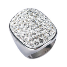 Anillo de boda AAA + CZ con diamantes de imitación para mujer, joyería de moda de acero inoxidable para compromiso/fiesta 2024 - compra barato