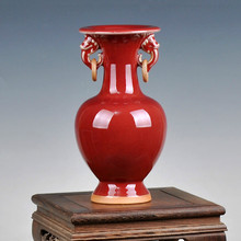 Античная фарфоровая ваза Цзиндэчжэнь с двумя ушками, винтажная ваза для гостиной, антикварная полка изделия китайского декоративно-прикладного искусства 2024 - купить недорого
