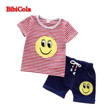 Bibicola/летний комплект одежды для мальчиков комплекты одежды для детей для топ для мальчиков + Шорты хлопок детская одежда 2 шт. детская одежда костюмы 2024 - купить недорого