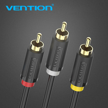 Vention-Cable RCA a 3RCA chapado en oro macho a macho, conector AV de 1m, 1,5 m y 2m, Cable de vídeo para STB DVD TV VCD Blueplayer 2024 - compra barato