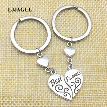 Handmade Keyrings Key Peach Heart Charm 4pcs(2sets) Metal Vintage Best Friends MOM&Daughter Key Chains Diy Jewelry Make AYS098 2024 - buy cheap