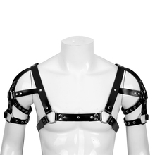 Мужской костюм бандаж из искусственной кожи с регулируемой грудью и плечевым ремнем 2024 - купить недорого