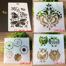 4pcs Stencils Painting Templates Art Craft Scrapbooking Cards Album Bullet Journal Accessories Office School Supplies Reusable 2024 - buy cheap