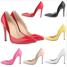 women pumps Patent leather high heels PU women shoes Pointed Toe 11 CM Thin Heels Colorblock designer shoes women luxury 2024 - buy cheap
