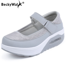 Tênis plataforma feminino de verão, sapatos casuais para mulheres, slip-on, cunha, tamanho grande 35-42 wsh3297 2024 - compre barato