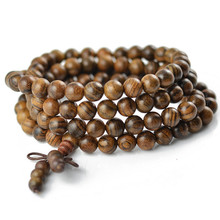 Macassar ebony beads bracelet authentic tiger leaf Pistache 6-8mm108 beads sandalwood meditation bracelets men jewelry 0375 2024 - buy cheap