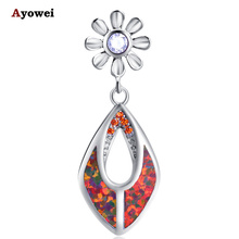Ayowei colar pingente estilo boêmio, colar com pingentes de cristal branco laranja opala de fogo joias estilosas para mulheres ops725a 2024 - compre barato