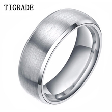 Вольфрам Carbid кольцо для мужчин 8 мм матовый полированные края серебряного цвета обручальные кольца мужское кольцо с гравировкой персонализ... 2024 - купить недорого