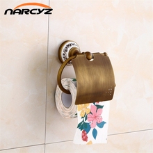 Paper Holders Ceramics Antique Brass Paper Holder Tissue Roll Holder Wall Mounted Construction Bathroom Accessories  9226K 2024 - buy cheap