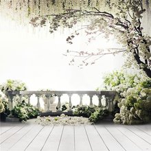 Fondos florales de jardín, balcón, flores de primavera, boda, suelo de madera, flores impresas, árbol, niños, estudio fotográfico 2024 - compra barato