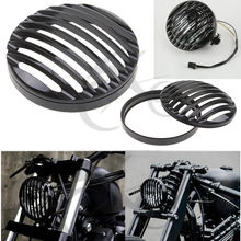 Motocicleta 5 3/4 "cnc farol grill capa para harley sportster xl 883 1200 2004-2014 2013 2012 2024 - compre barato