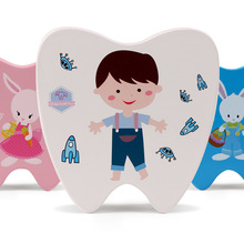 Caja de dientes de madera para bebé, organizador de almacenamiento de dientes de leche, regalo para niño y niña, estuche de madera para guardar dientes de leche 2024 - compra barato