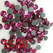 SS30 6,4-6,6mm, 288 unids/bolsa de diamantes de imitación Fushia DMC hotfix espalda plana, pieza de piedra de cristal cortada a máquina para prendas de vestir 2024 - compra barato