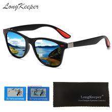 LongKeeper-Gafas de sol polarizadas clásicas para hombre y mujer, lentes cuadradas para conducir, UV400 con remache, 2019 2024 - compra barato