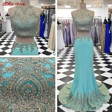 Two Piece Long Lace Mother of the Bride Dresses for Weddings Mermaid Plus Size Prom Evening Groom Dinner Dresses 2018 2024 - buy cheap