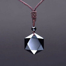 Pingente de contas hexagonal, pedra natural, cristal de quartzo, obsidiana preta, para fazer jóias, acessórios de colar 2024 - compre barato