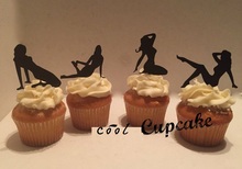 Suportes de cupcake para festa noturna, pequeno para chá de panela, despedida de solteira, festa de casamento, aniversário, decoração de palitos 2024 - compre barato