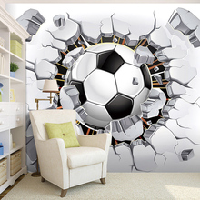 Papel de parede de futebol 3d, mural de fundo esportivo para sala de estar, quarto, futebol, tv, cenário personalizado, qualquer tamanho 2024 - compre barato
